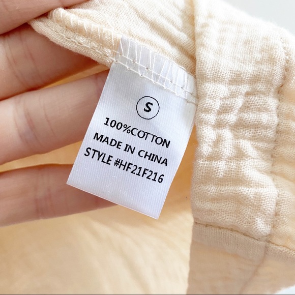 HYFVE Cream Gauzy Cotton Baby Doll Tunic Size Small - Picture 5 of 5